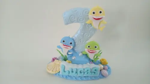 Vela De Biscuit Baby Shark