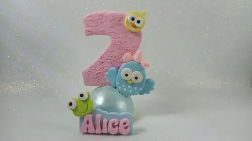 Vela personalizada de biscuit com nome