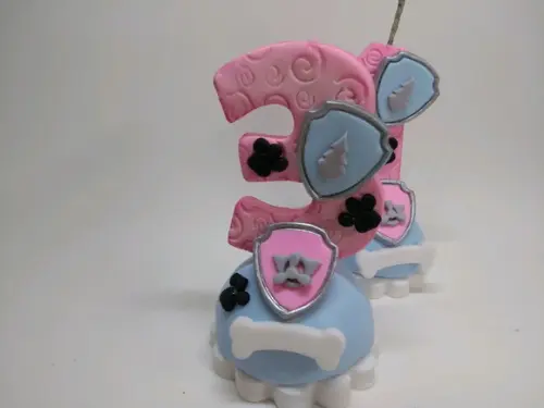 Vela Personalizada de Biscuit Tema Patrulha Canina P Menina