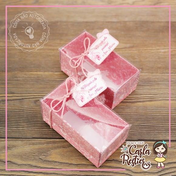 Caixa para 2 Doces Tampa de Acetato Bailarina