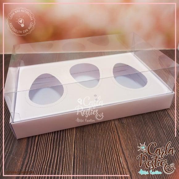 Caixa para 3 Ovos de Colher 100/150g Branca