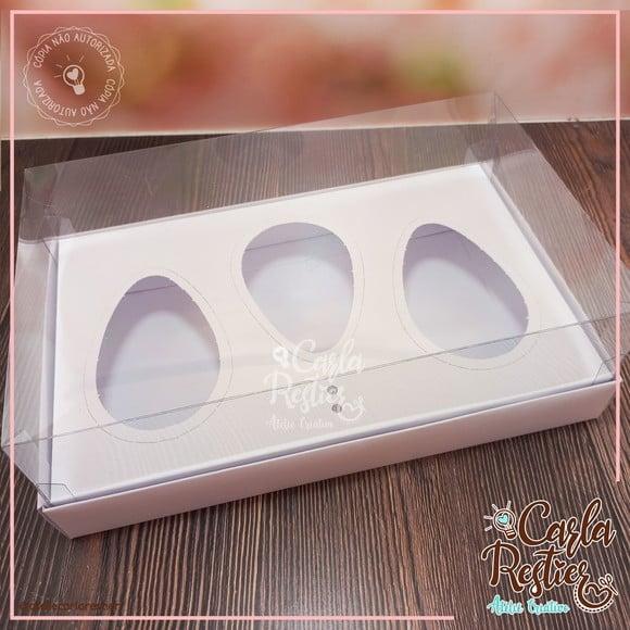 Caixa para 3 Ovos de Colher 100/150g Branca