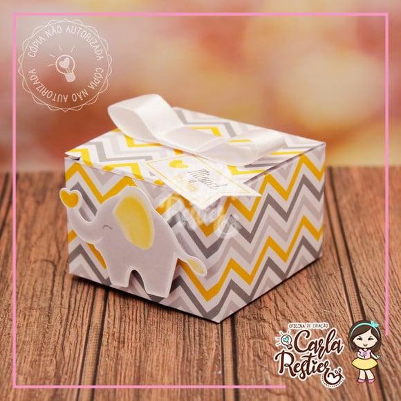 Caixa personalizada Elefantinho amarelo