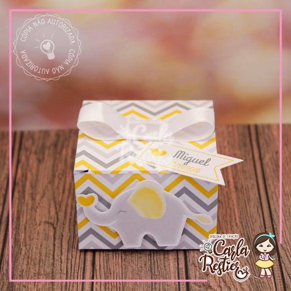 Caixa personalizada Elefantinho amarelo