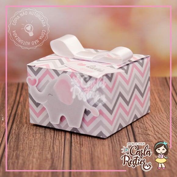 Caixa personalizada Elefantinho rosa