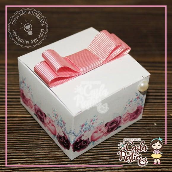 Caixa personalizada floral Marsala