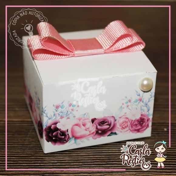 Caixa personalizada floral Marsala