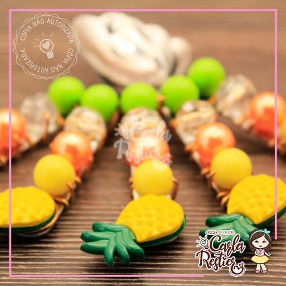 Colher Bordada Frutas Abacaxi