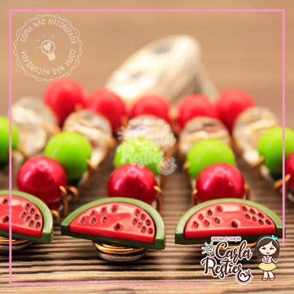 Colher Bordada Frutas Melancia
