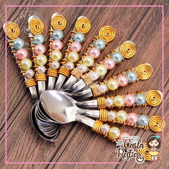 Colher em Inox Decorada Candy Colors