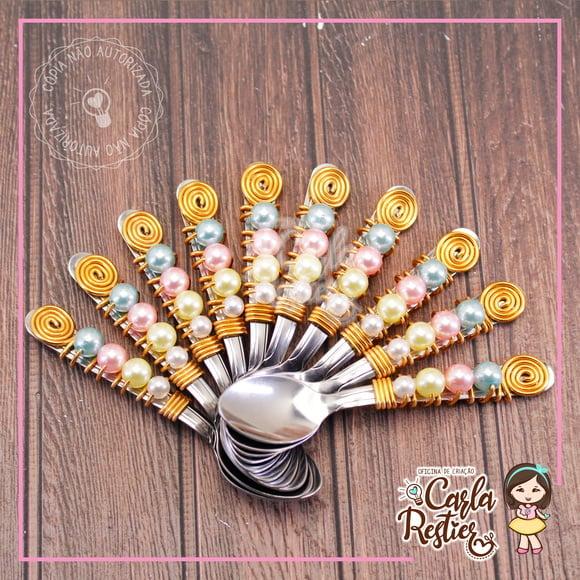 Colher em Inox Decorada Candy Colors