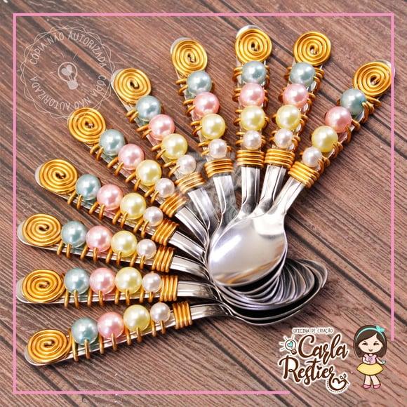 Colher em Inox Decorada Candy Colors