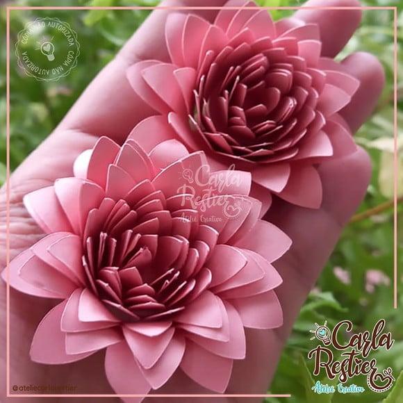 Flor de Papel Rosa Chá