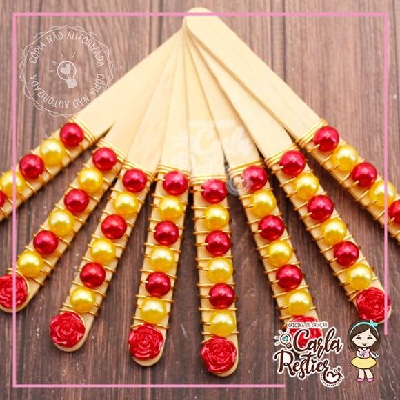 Palito para Maçã do Amor a Bela e a Fera
