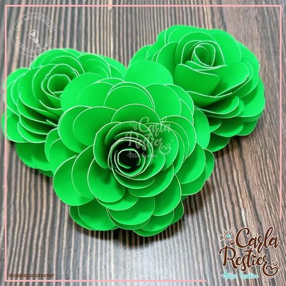Rosa de Papel Neon Verde