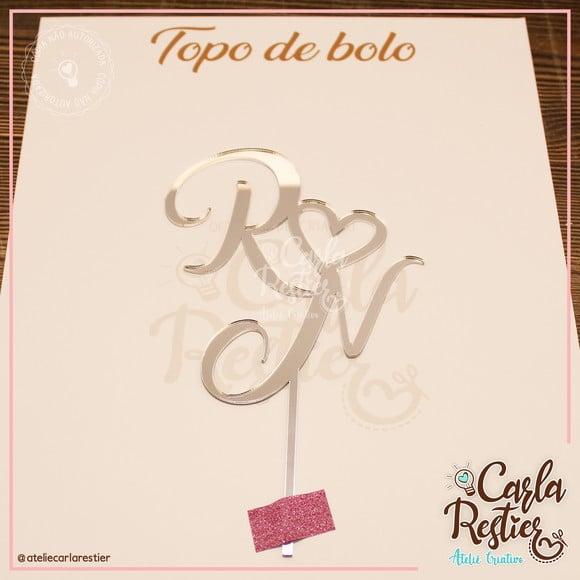 Topo Bolo Inicial e Coração