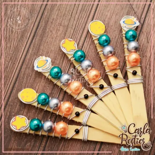 Cabo/ Palito Decorado para Doces Astronauta/planetas
