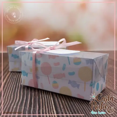 Caixa para 2 Doces Tampa de Acetato Doces