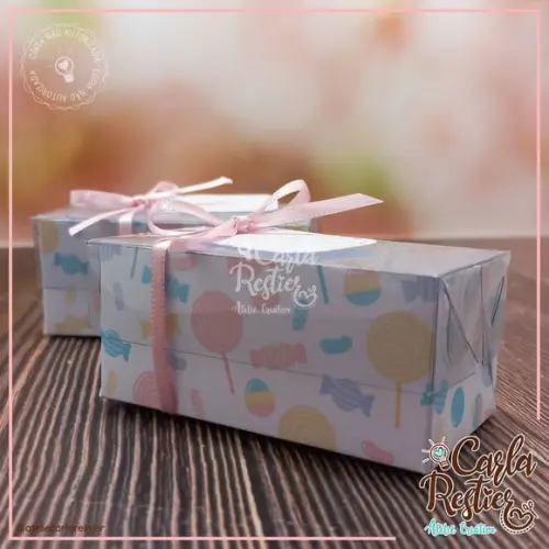 Caixa para 2 Doces Tampa de Acetato Doces