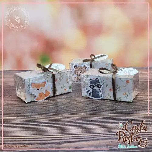 Caixa para 2 Doces Tema Bosque Encantado