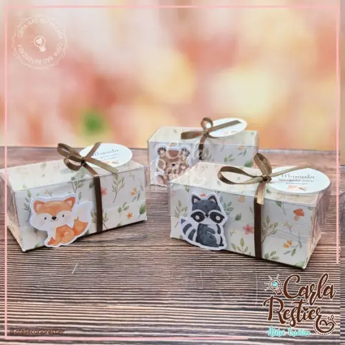 Caixa para 2 Doces Tema Bosque Encantado