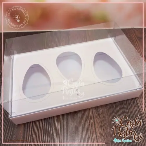 Caixa para 3 Ovos de Colher 100/150g Branca