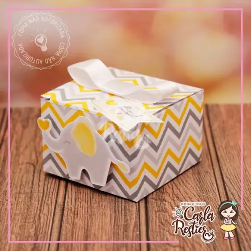 Caixa personalizada Elefantinho amarelo