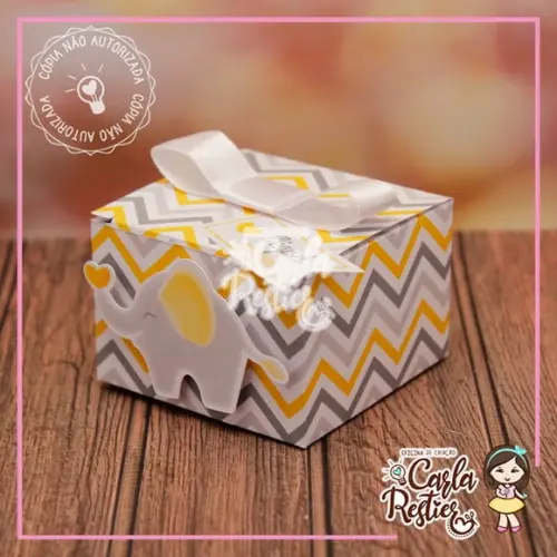 Caixa personalizada Elefantinho amarelo
