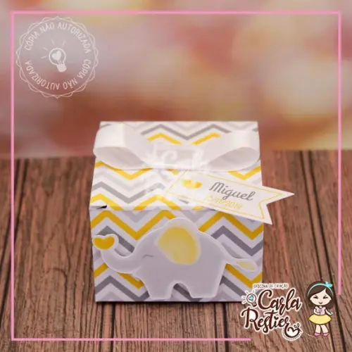 Caixa personalizada Elefantinho amarelo