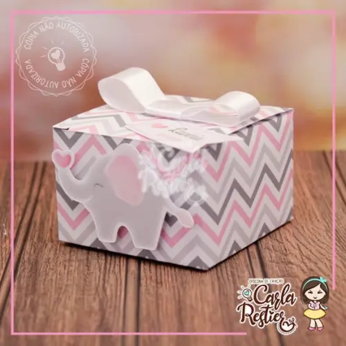 Caixa personalizada Elefantinho rosa