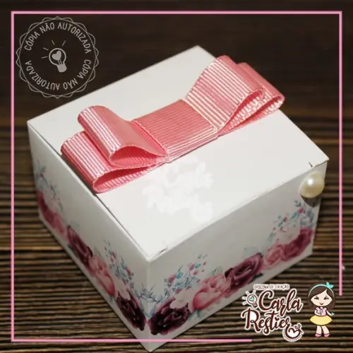Caixa personalizada floral Marsala