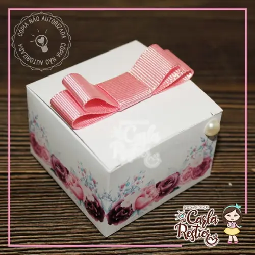Caixa personalizada floral Marsala
