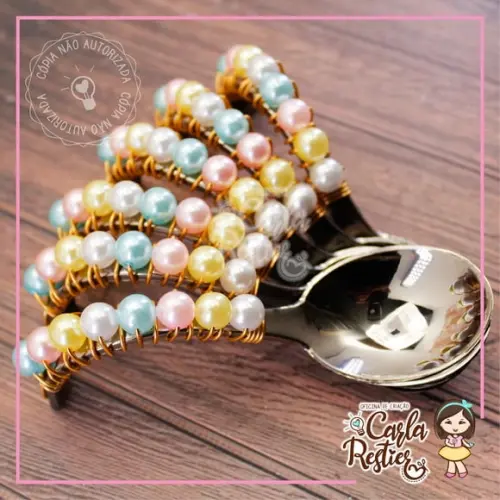 Colher Curva Decorada Candy Colors