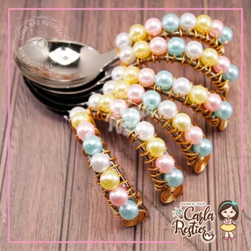 Colher Curva Decorada Candy Colors