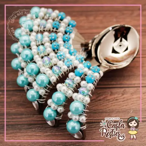 Colher Curva Decorada Princesa Azul