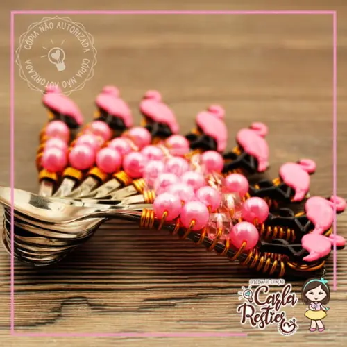 Colher Decorada Flamingo