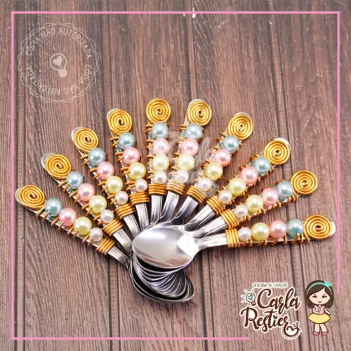 Colher em Inox Decorada Candy Colors