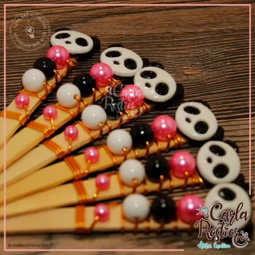 Palito Decorado Panda ( 10 Unidades)