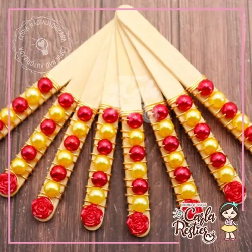 Palito para Maçã do Amor a Bela e a Fera