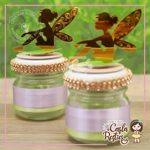 Pote de Geleia e Colher Personalizados Fadas
