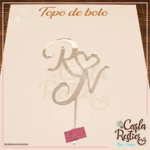 Topo Bolo Inicial e Coração