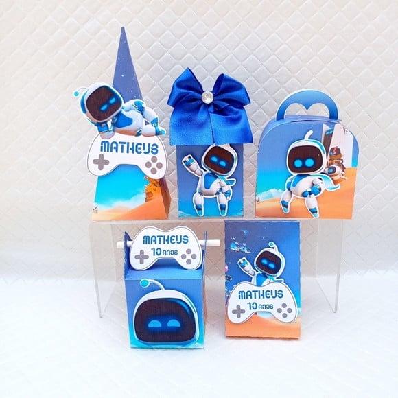 Kit 30 Caixas Personalizado Astro Bot