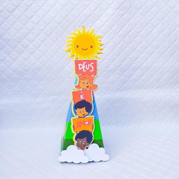 Caixa Cone/pirâmide Personalizadas Três Palavrinhas-20 Peças