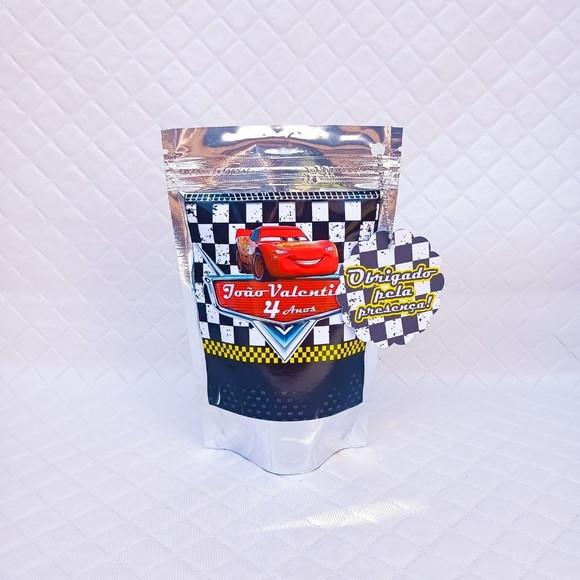 Saquinho Metalizado Zip Lock Carros Disney Mcqueen -m