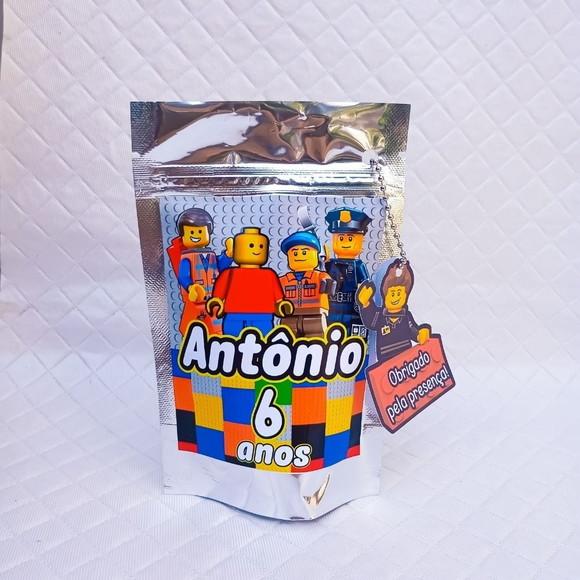 Saquinho Metalizado Zip Lock Lego - P