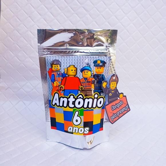Saquinho Metalizado Zip Lock Lego- m