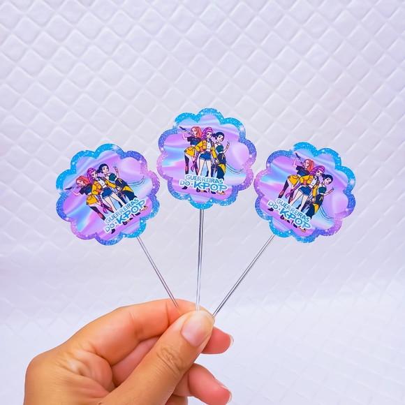 Kit 50 Topper para Docinho Guerreira K-pop