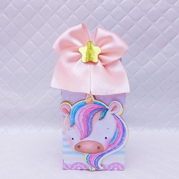 Caixa Milk Box Personalizado Unicórnio Candy Collor