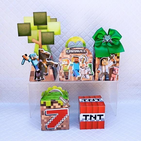 Kit 30 Caixas Personalizado Minecraft