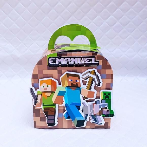 Caixa Maleta Personalizado Minecraft - 20 Peças